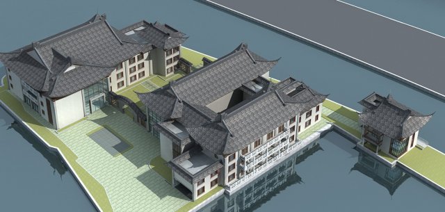 city chinese ancient luxury palace building - 56 Modelo 3D .c4d .max .obj .3ds .fbx .stl .blend 