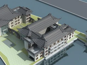 ciudad china antiguo edificio del palacio de lujo - 56 Modelo 3D