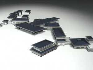 city chinese ancient luxury palace building - 57 3D Model