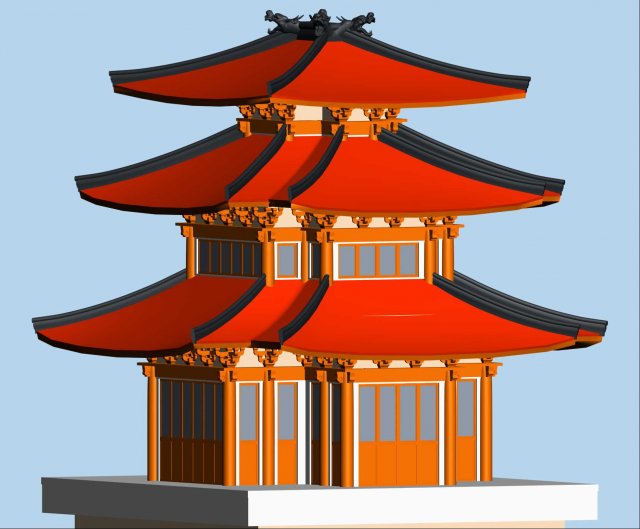 city chinese ancient luxury palace building - 61 3Dモデル .c4d .max .obj .3ds .fbx .stl .blend 