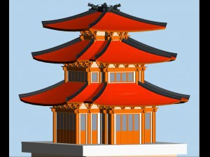 city chinese ancient luxury palace building - 61 3D Model