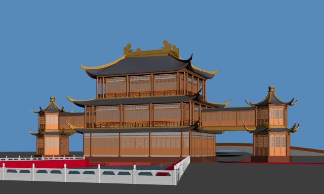 city chinese ancient luxury palace building - 62 3D Model .c4d .max .obj .3ds .fbx .stl .blend 