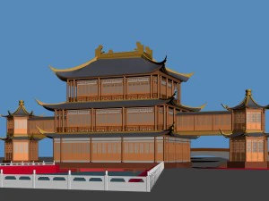 ciudad china antiguo edificio del palacio de lujo - 62 Modelo 3D