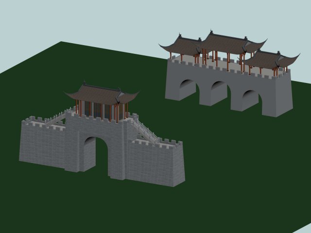city chinese ancient luxury palace building - 65 Model 3D .c4d .max .obj .3ds .fbx .stl .blend 