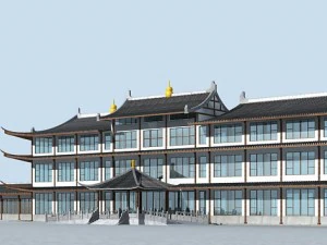 city chinese ancient luxury palace building - 66 3D Model