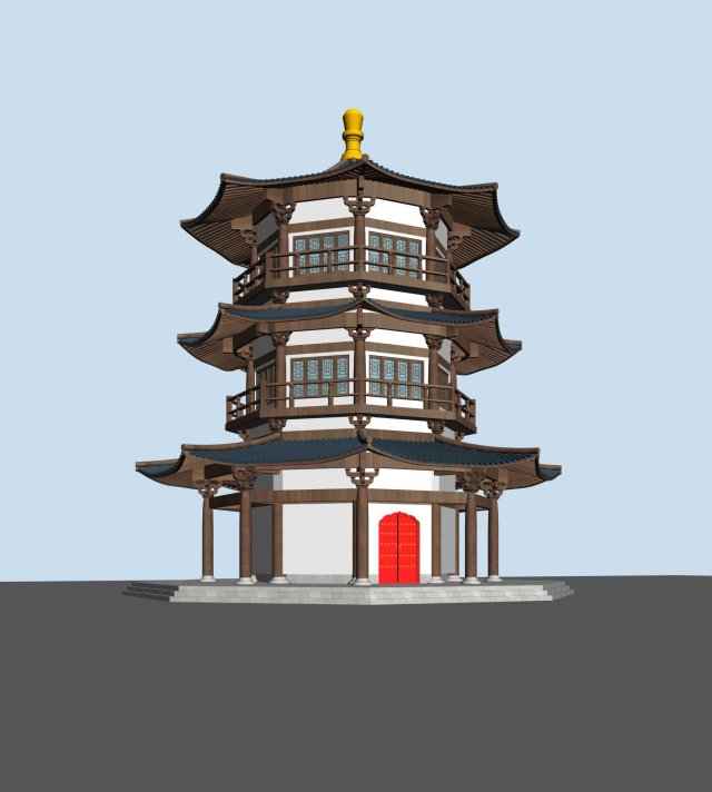 city chinese ancient luxury palace building - 67 3D 모델 .c4d .max .obj .3ds .fbx .stl .blend 