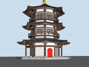 city chinese ancient luxury palace building - 67 3D Model