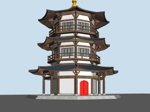 city chinese ancient luxury palace building - 67 3D Model