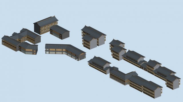 city chinese ancient luxury palace building - 68 3D 模型 .c4d .max .obj .3ds .fbx .stl .blend 
