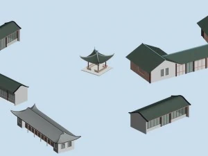 edif&iacute;cio de pal&aacute;cio de luxo antigo chin&ecirc;s da cidade - 75 Modelo 3D