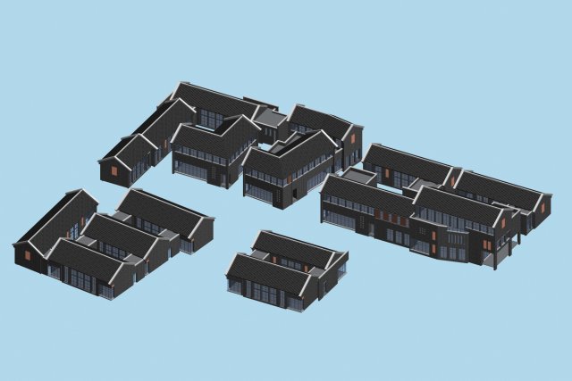 city chinese ancient luxury palace building - 76 Modèle 3D .c4d .max .obj .3ds .fbx .stl .blend 