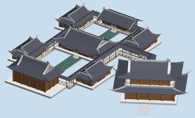 city chinese ancient luxury palace building - 77 3Dモデル .c4d .max .obj .3ds .fbx .stl .blend 