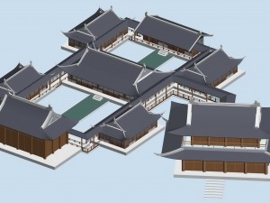 city chinese ancient luxury palace building - 77 3D Model