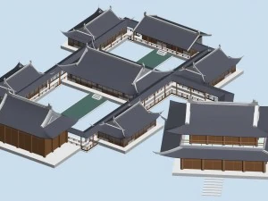 ciudad china antiguo edificio del palacio de lujo - 77 Modelo 3D