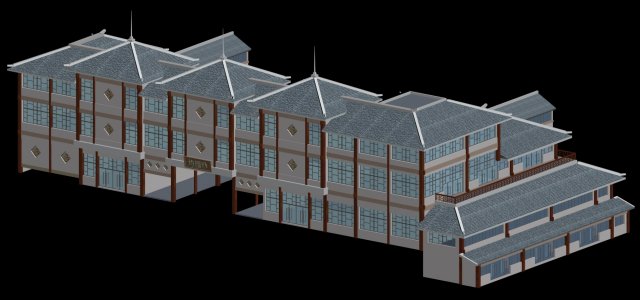 city chinese ancient luxury palace building - 78 Modello 3D .c4d .max .obj .3ds .fbx .stl .blend 