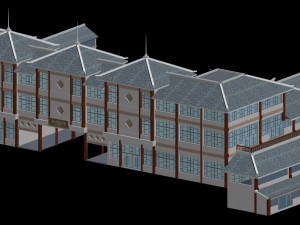 city chinese ancient luxury palace building - 78 3D Model