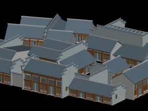 edifício de palácio de luxo antigo chinês da cidade - 84 Modelo 3D