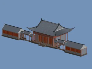 city chinese ancient luxury palace building - 91 3D Model
