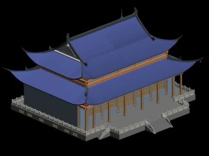 city chinese ancient luxury palace building - 94 3D Model