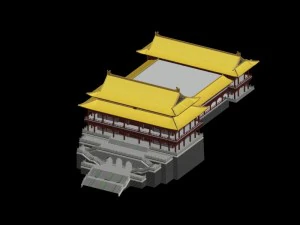 ciudad china antiguo edificio del palacio de lujo - 95 Modelo 3D