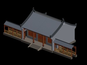 city chinese ancient luxury palace building - 96 3D मॉडल