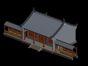city chinese ancient luxury palace building - 96 3D Model