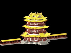 city chinese ancient luxury palace building - 98 3D मॉडल