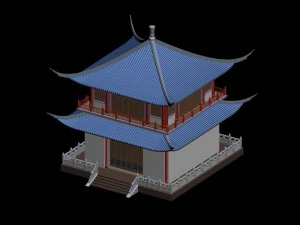 stad Chinees oud luxe paleisgebouw - 102 3D Model