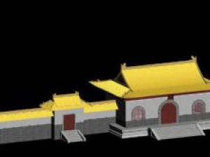 edifício de palácio de luxo antigo chinês da cidade - 107 Modelo 3D