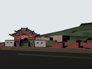 city chinese ancient luxury palace building - 113 3D Model