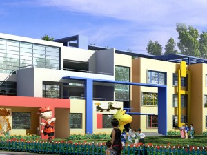 kindergarten happy city office buildings - 02 3D Модель