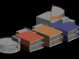 Kindergarten Happy City B&uuml;rogeb&auml;ude - 04 3D Modell