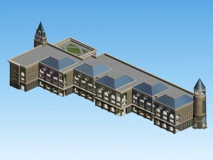 kindergarten happy city office buildings - 21 3D Model