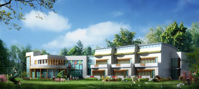 kindergarten happy city office buildings - 22 Modèle 3D .c4d .max .obj .3ds .fbx .stl .blend 