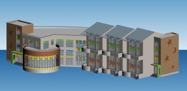 kindergarten happy city office buildings - 23 Modello 3D .c4d .max .obj .3ds .fbx .stl .blend 
