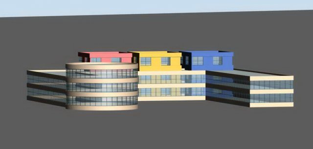 kindergarten happy city office buildings - 24 Model 3D .c4d .max .obj .3ds .fbx .stl .blend