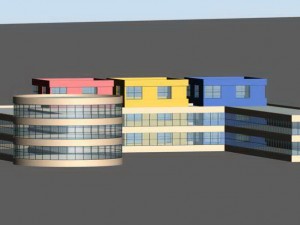 kindergarten happy city office buildings - 24 3D 모델