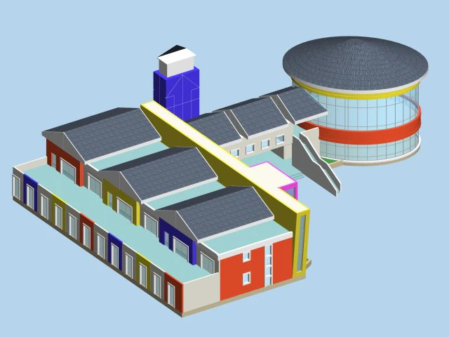 kindergarten happy city office buildings - 25 3D Model .c4d .max .obj .3ds .fbx .stl .blend 