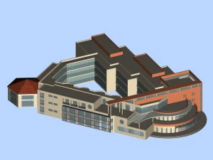 kindergarten happy city office buildings - 26 3D Model