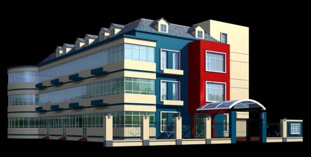 kindergarten happy city office buildings - 32 3D Model .c4d .max .obj .3ds .fbx .stl .blend