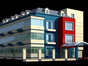 kindergarten happy city office buildings - 32 3D Model