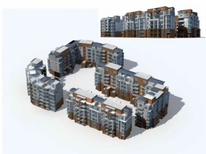 city residential garden villa office building design - 01 3Dモデル