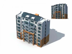city residential garden villa office building design - 03 3D 모델