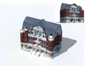 city residential garden villa office building design - 04 3D Model