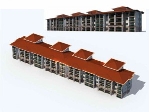 city residential garden villa office building design - 07 3D Model
