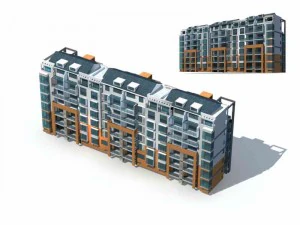 Entwurf eines st&auml;dtischen Wohngartenvilla-B&uuml;rogeb&auml;udes - 08 3D Modell