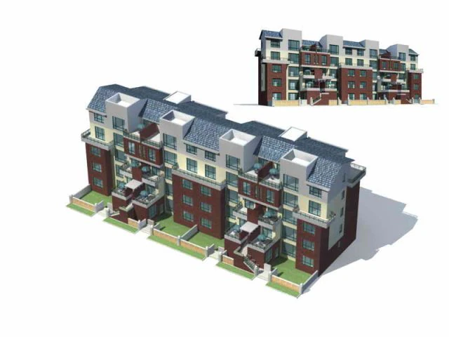 city residential garden villa office building design - 09 3D Model .c4d .max .obj .3ds .fbx .stl .blend 
