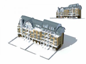 city residential garden villa office building design - 10 3D 모델