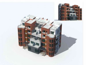 city residential garden villa office building design - 13 Model 3D