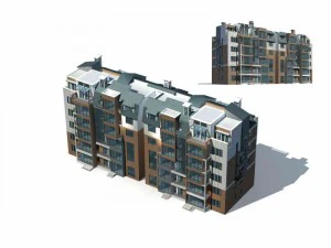 progettazione di edifici per uffici, ville, giardini residenziali in citt&agrave; - 14 Modello 3D